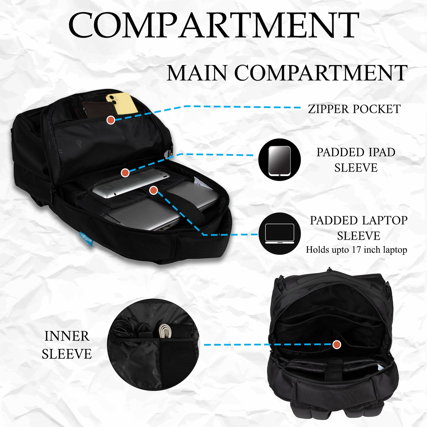 Helicon 30L Black Laptop Backpack