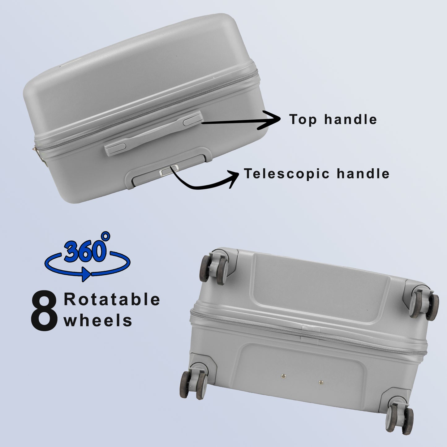 Aegis Light Grey Suitcase Set of 3