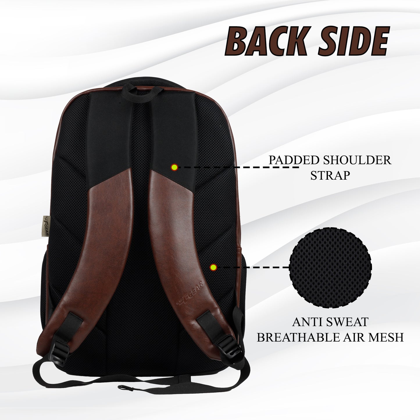 Bering 28L Tan Art Leather Laptop Backpack