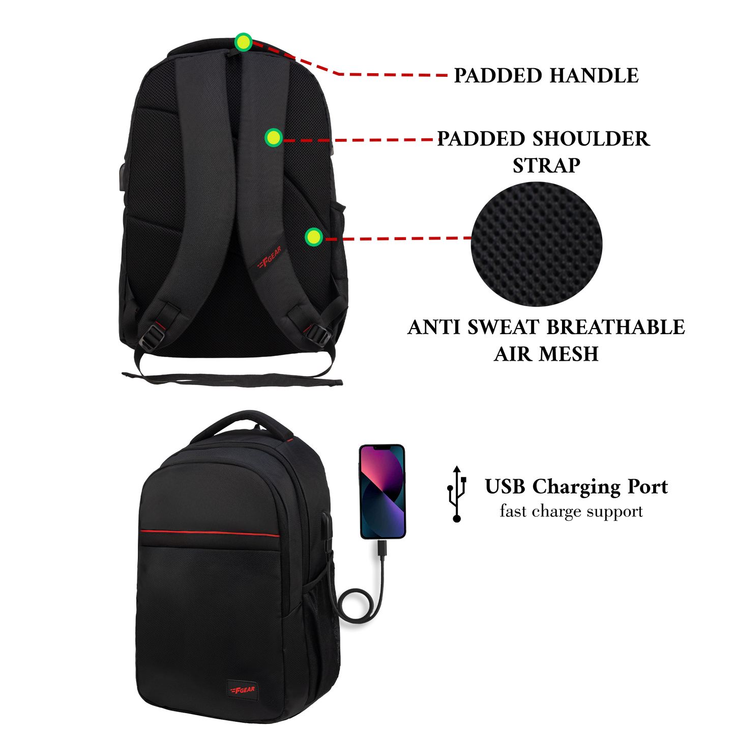 Octane 30 L Black Laptop Backpack