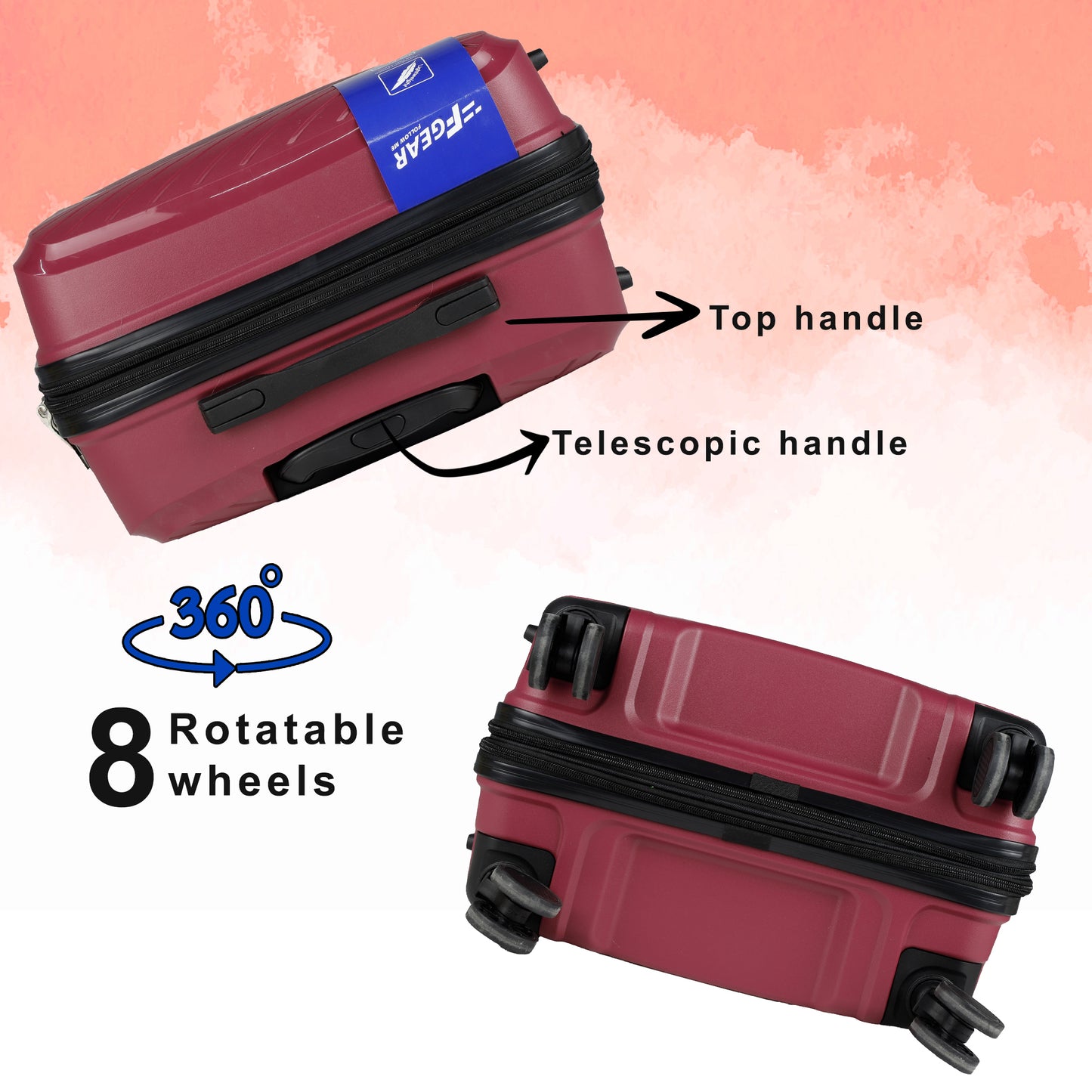 STV PP03 24" Rosebud Expandable Medium Check-in Suitcase