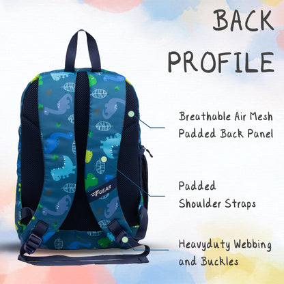 Colour Buddy 12L Navy Blue Dino Backpack