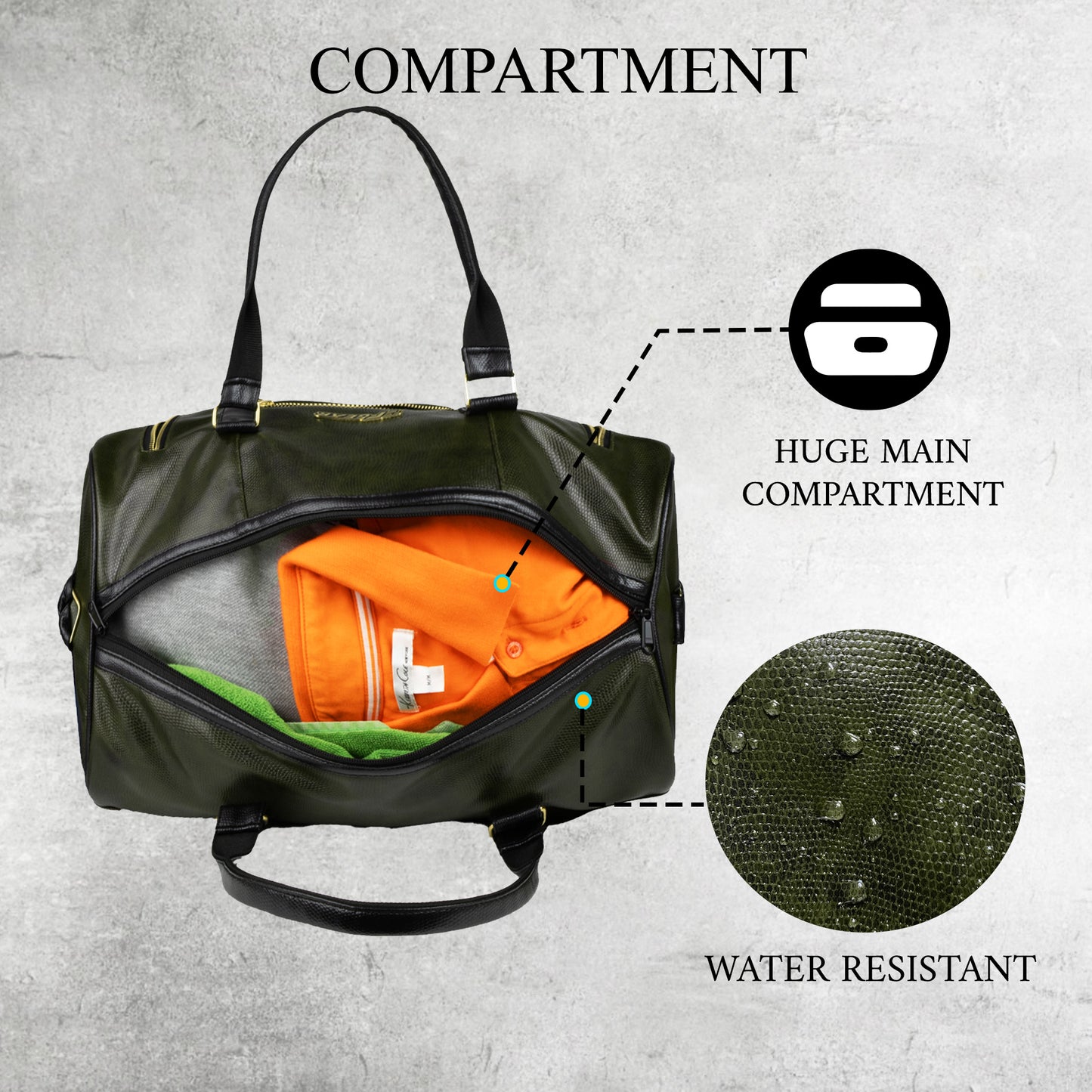 Mistral 26L Green Vegan Leather Duffel