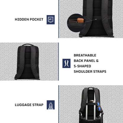 Kingsley 24L Black Laptop Backpack