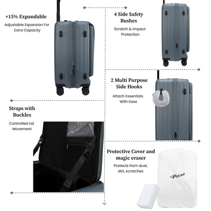 Montreal Large Stone Blue 76 cms Front-Opening Strolley