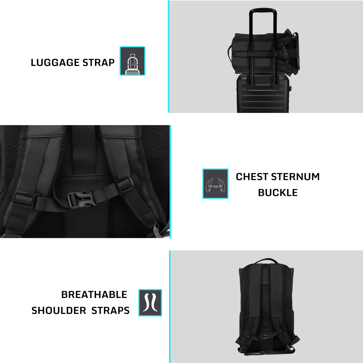 Oslo 21L Black Laptop Backpack