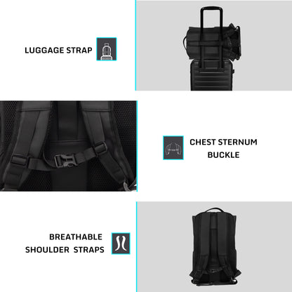 Oslo 21L Black Laptop Backpack