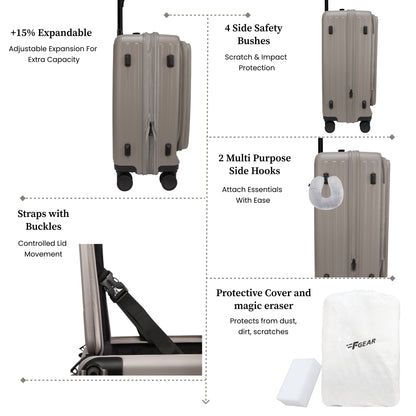 Montreal Large Taupe 76 cms Front-Opening Strolley