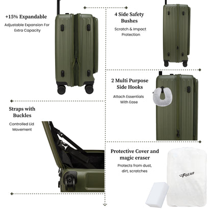 Montreal Large Army Green 76 cms Front-Opening Strolley