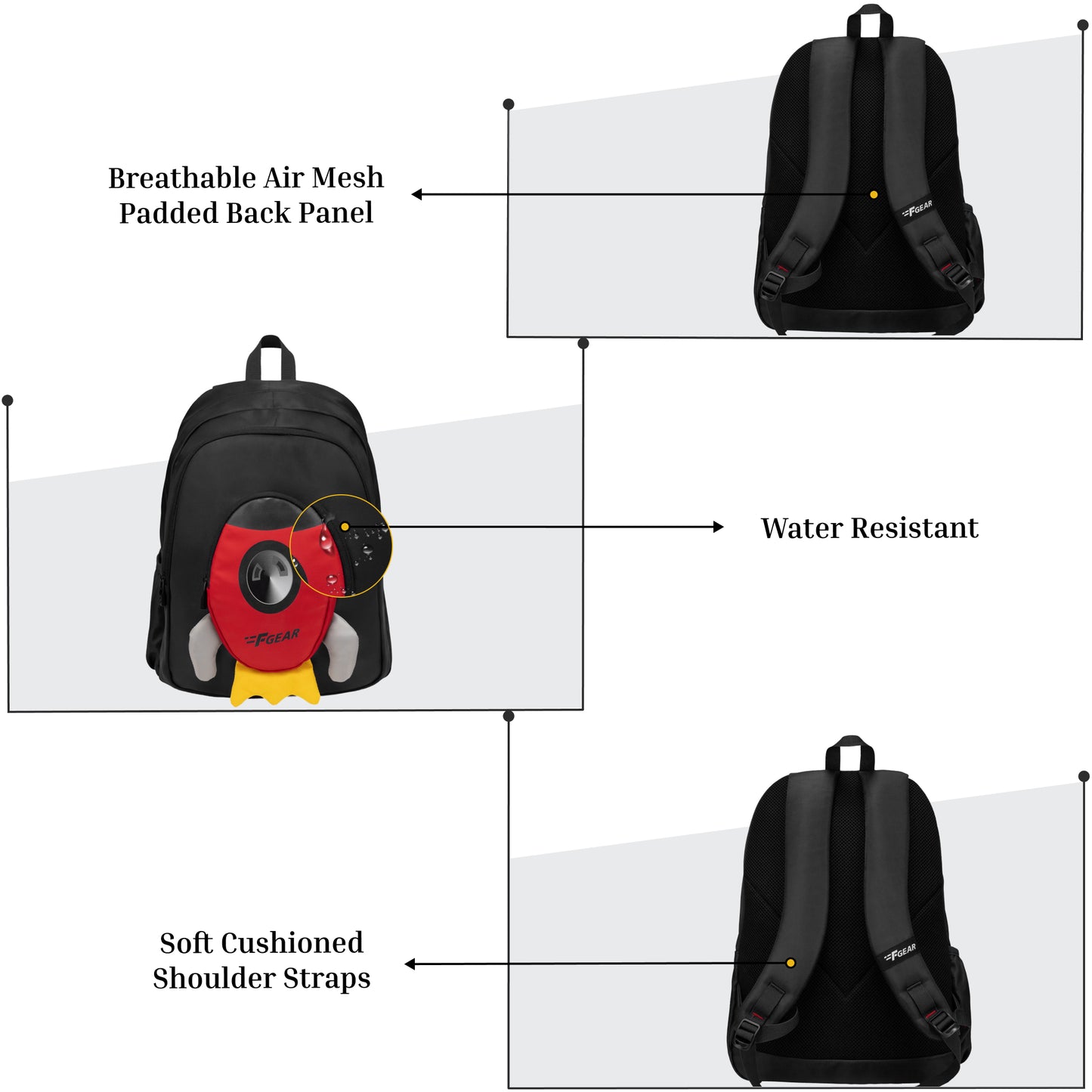 Cocoa 23L Rocket Black Backpack