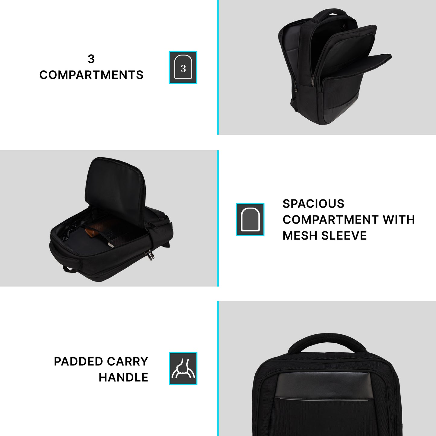 Brussels 21L Black Laptop Backpack