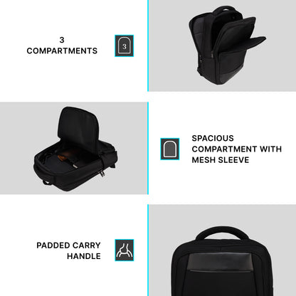 Brussels 21L Black Laptop Backpack