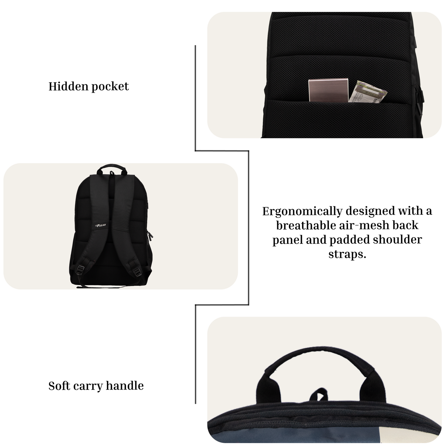 Akira Black 26L Backpack