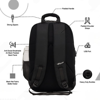 Omega 25L Black Laptop Backpack