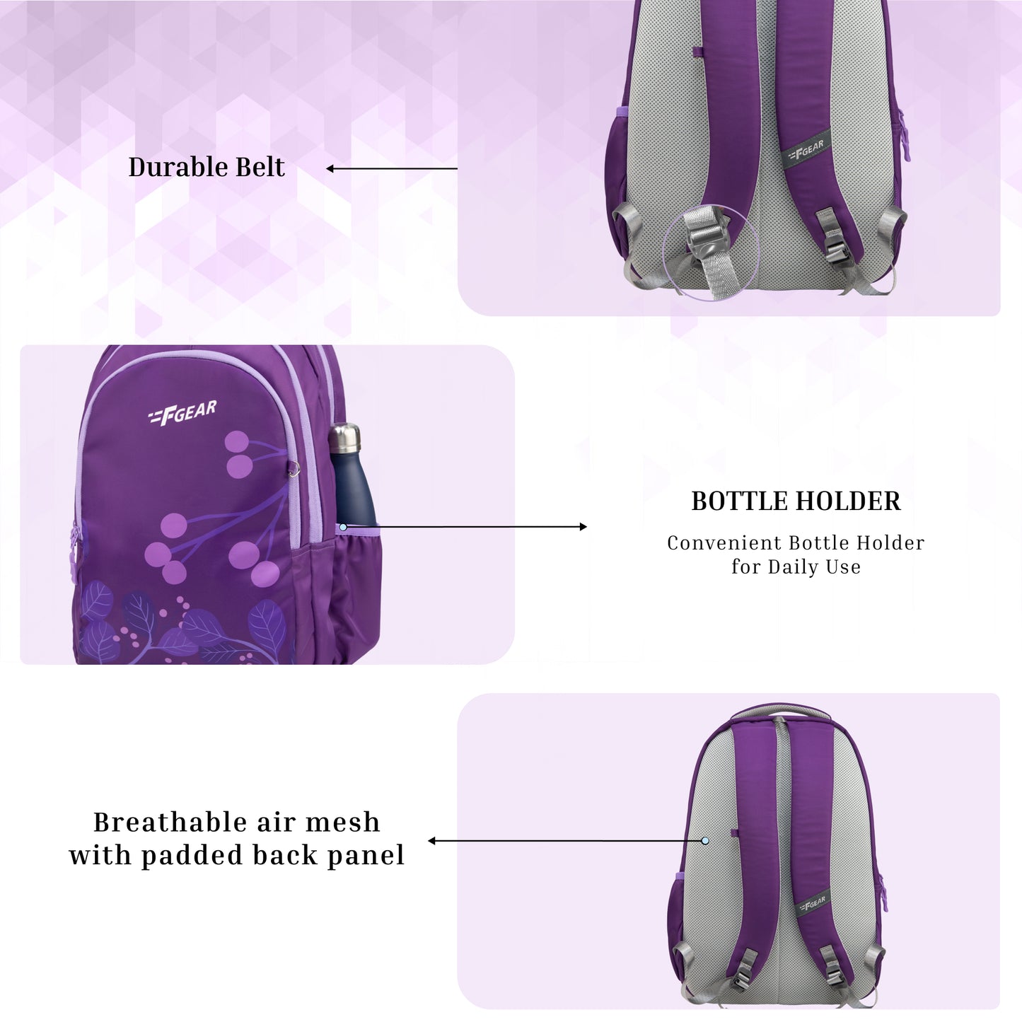 Century Dark Purple 27L Laptop with Raincover