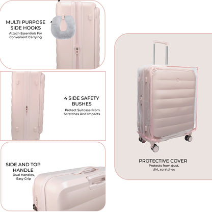 Valencia Front-Opening Strolley Silk Rose Set of 3 Suitcases