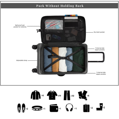 Windsor Steel Grey 76 cms Large Front Opening Trunk-Style Check-in Strolley with Expander