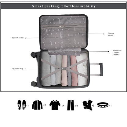 F Gear Myton Small Front Opening Dark Grey Cabin Strolley