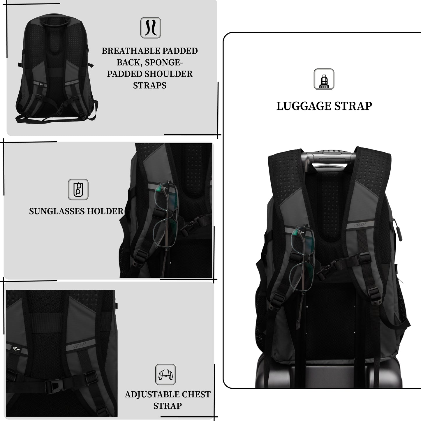 Amalfi 30L Black Laptop Backpack