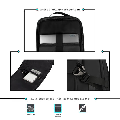 Oslo 21L Black Laptop Backpack