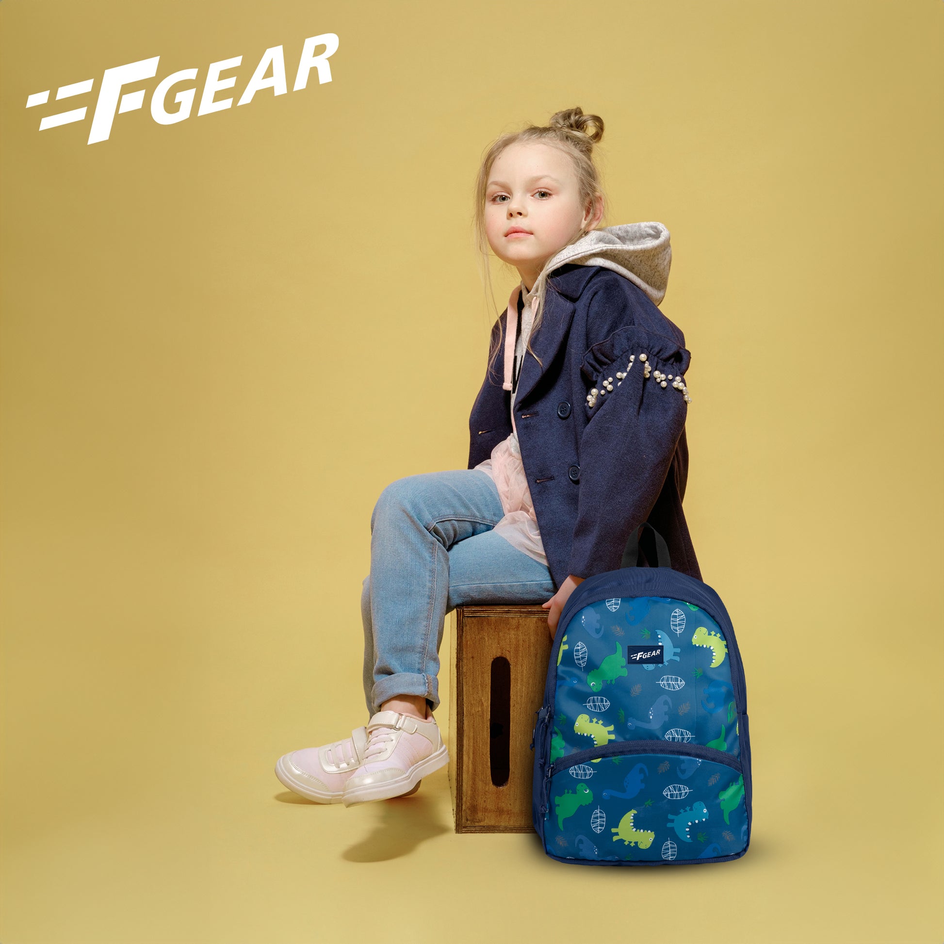 Brio 13L Navy Blue Dino Kids Backpack - Main Image