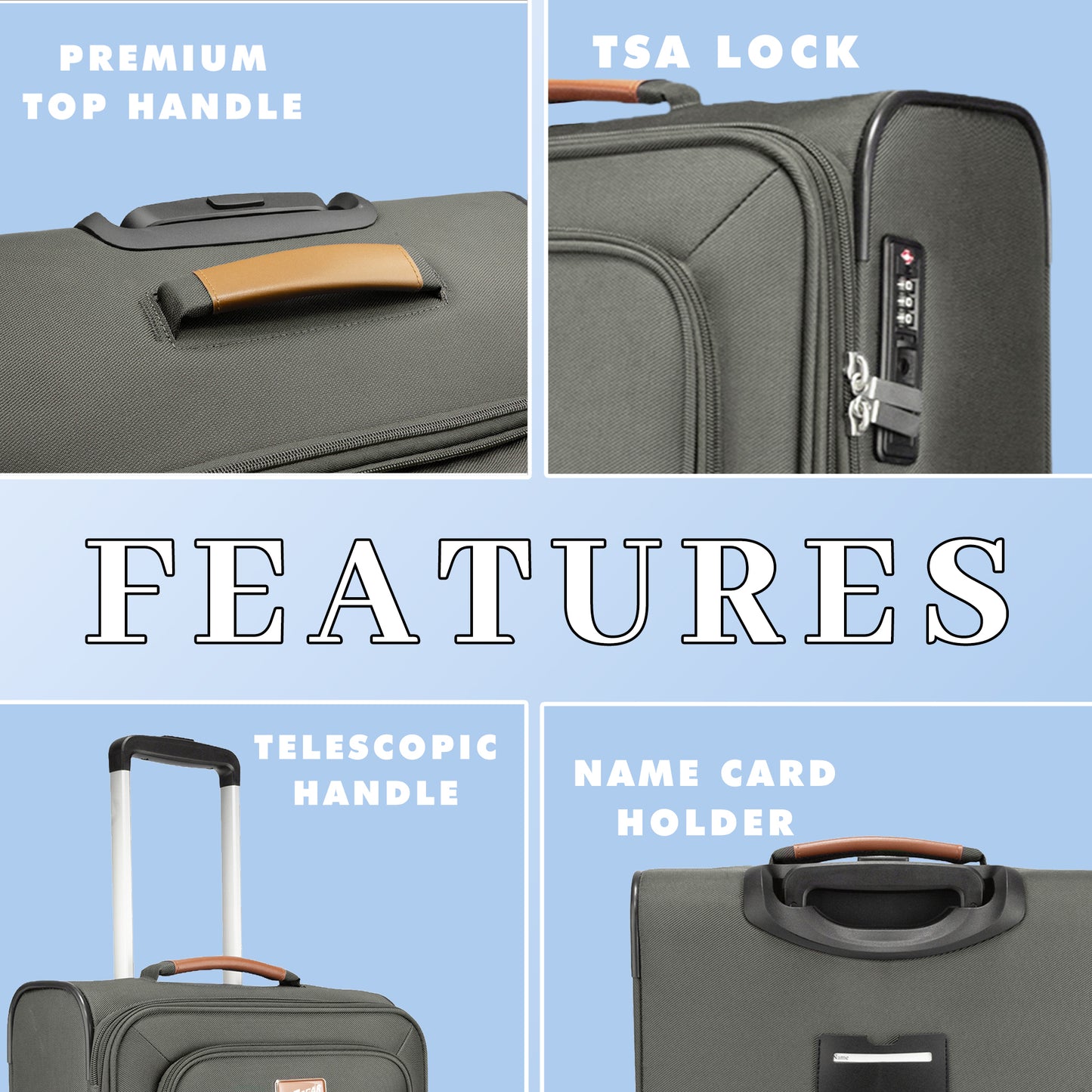 F Gear SoftAir Small Grey Cabin Suitcase