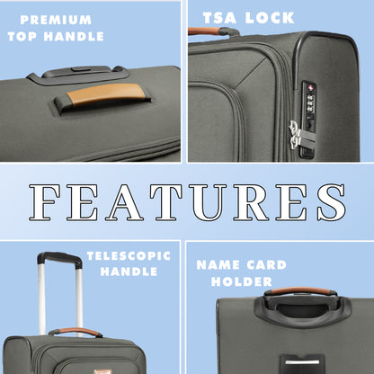 F Gear SoftAir Small Grey Cabin Suitcase
