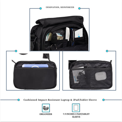 Girona 3L Black Soft Crossbody Sling Bag