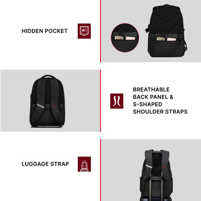 Mason 34L Black Laptop Backpack