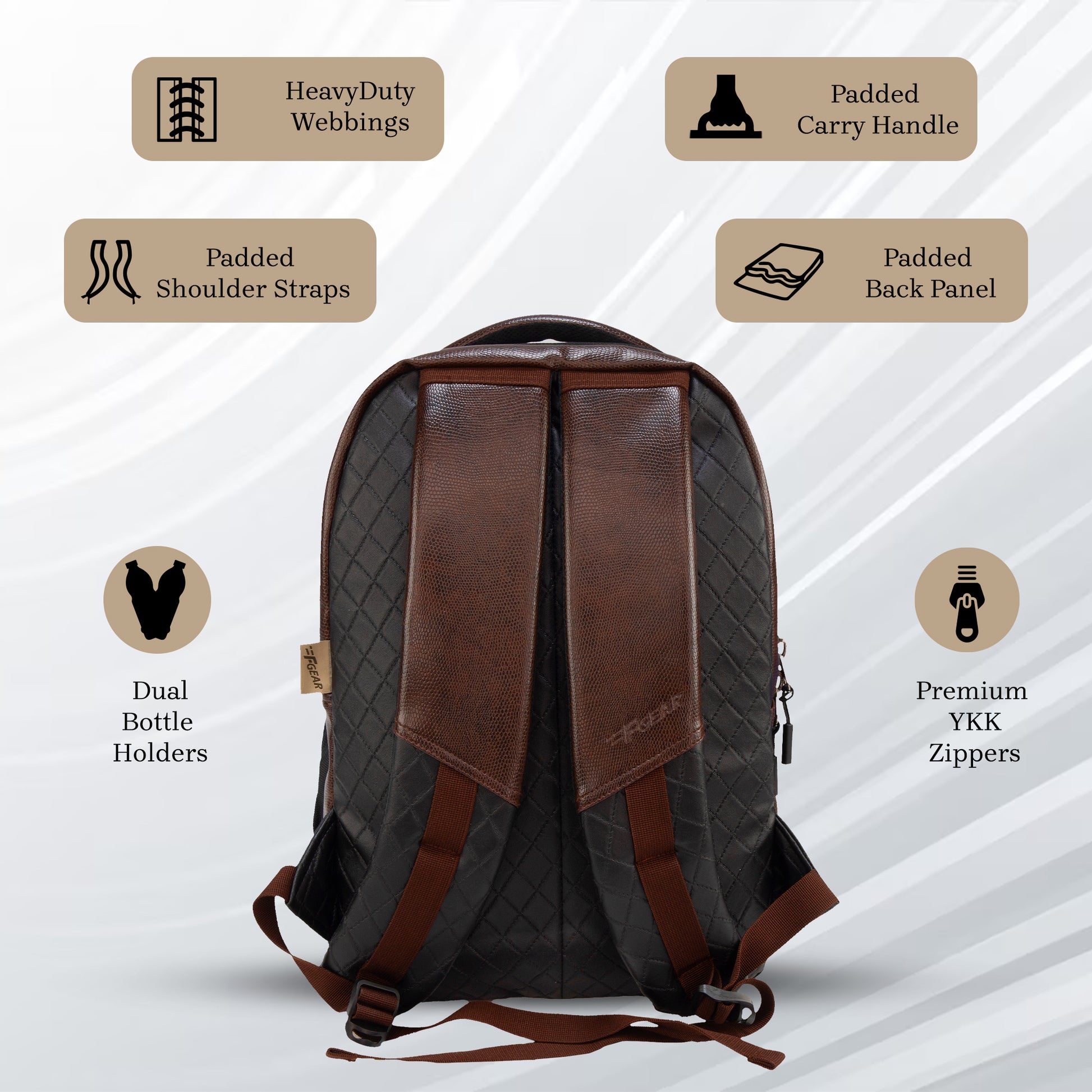 Luxur 25L Lagarto Brown Laptop Backpack
