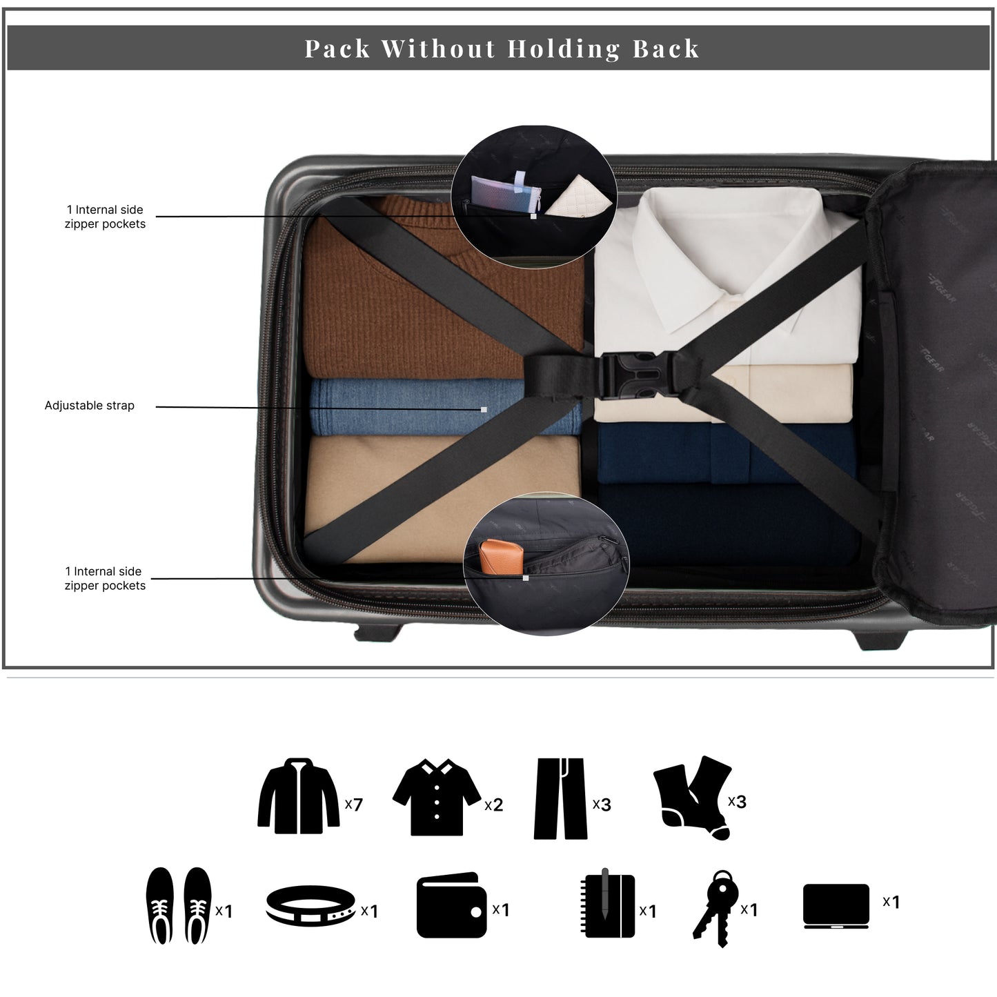 Windsor Steel Grey 56 cms Small Front Opening Trunk-Style Cabin Strolley with Laptop Sleeve & Expander