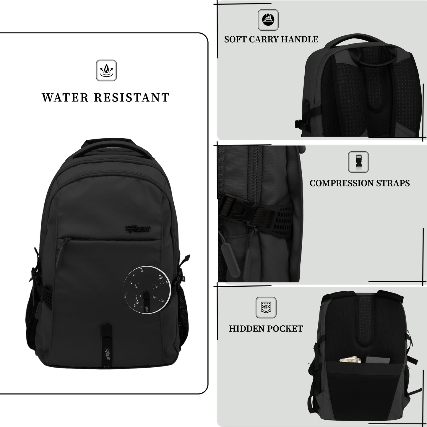 Amalfi 30L Black Laptop Backpack
