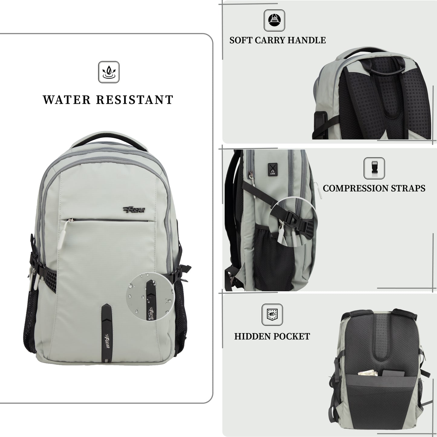 Amalfi 30L Grey Laptop Backpack
