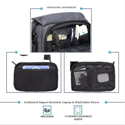 Girona 3L Grey Soft Crossbody Sling Bag