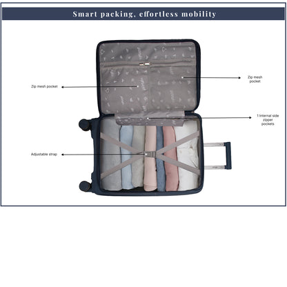 F Gear Myton Large Front Opening Navy Check-in Strolley