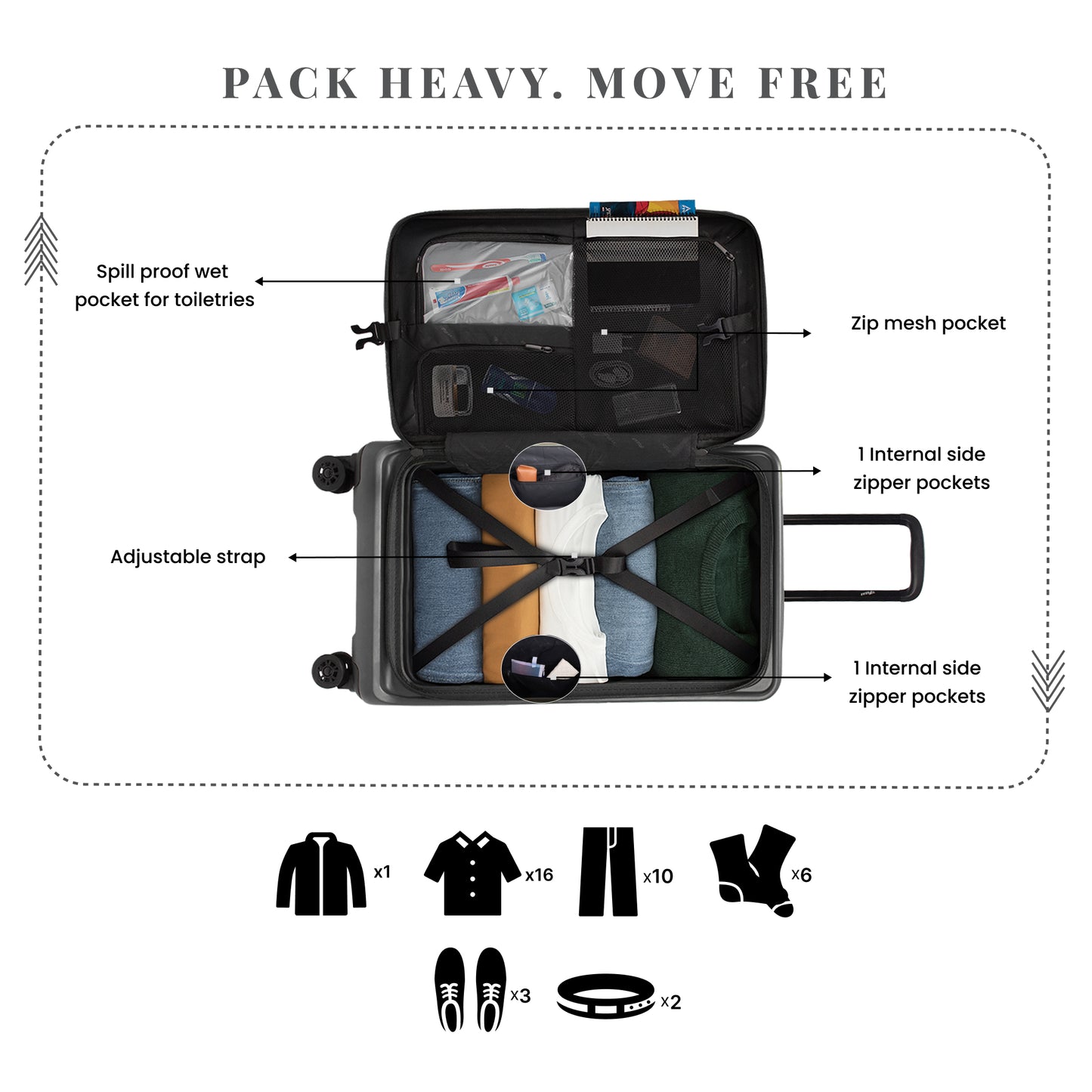 Montreal Large Steel Grey 76 cms Front-Opening Strolley