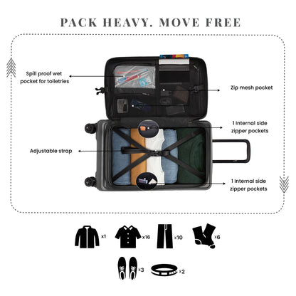 Montreal Large Steel Grey 76 cms Front-Opening Strolley