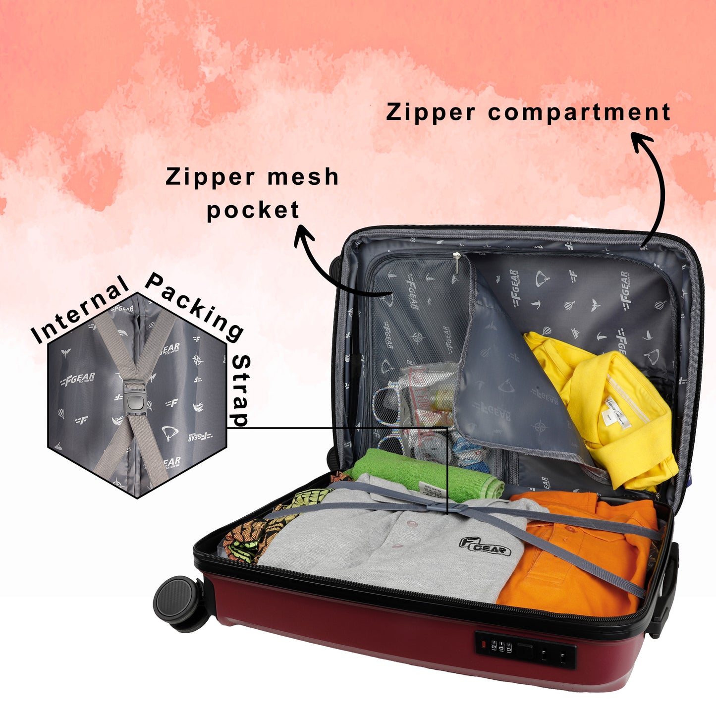 STV PP03 20" Rosebud Expandable Cabin (Small) Suitcase