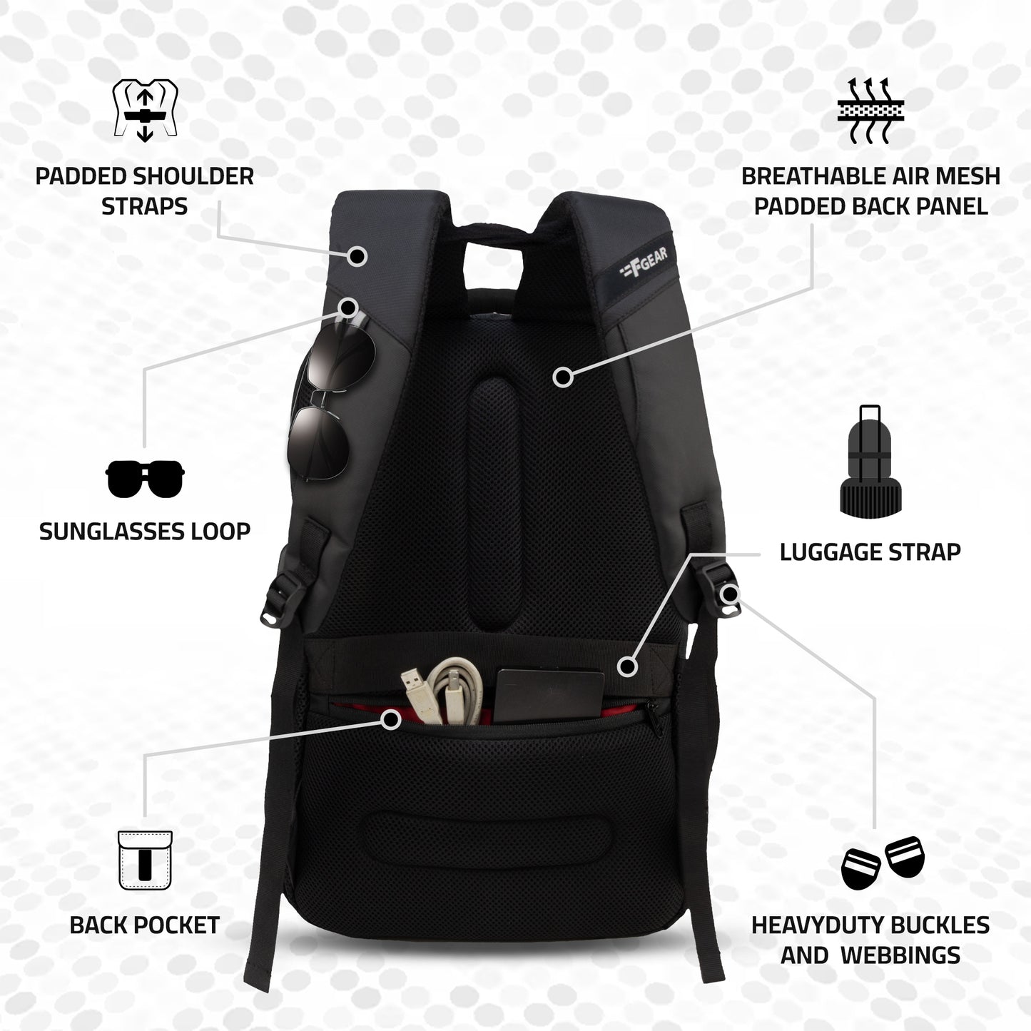 Vanta 22L Black Laptop Backpack
