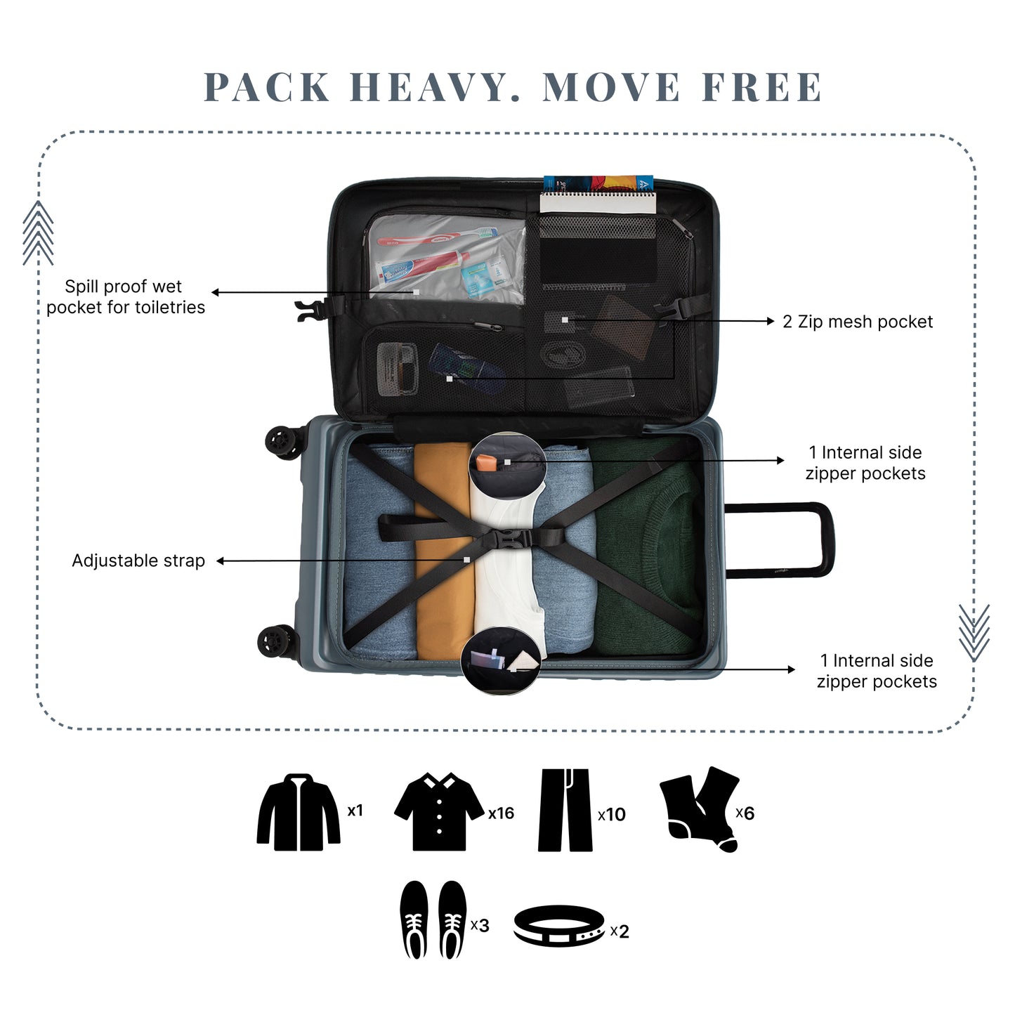 Montreal Large Stone Blue 76 cms Front-Opening Strolley