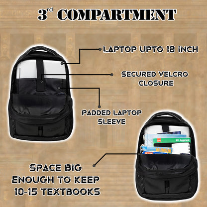 Tycoon 27L Black Laptop Backpack