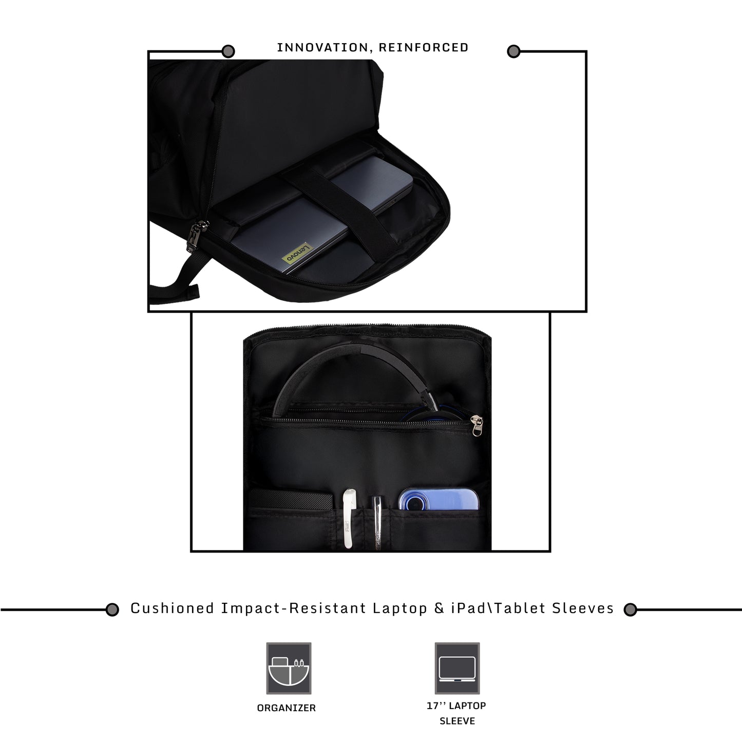 Sydney 27L Black Laptop Backpack