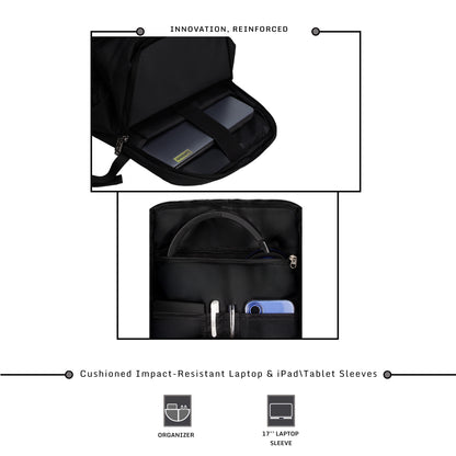 Sydney 27L Black Laptop Backpack