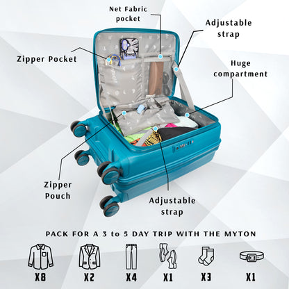 F Gear Myton Small Front Opening Cyan Blue Cabin Strolley