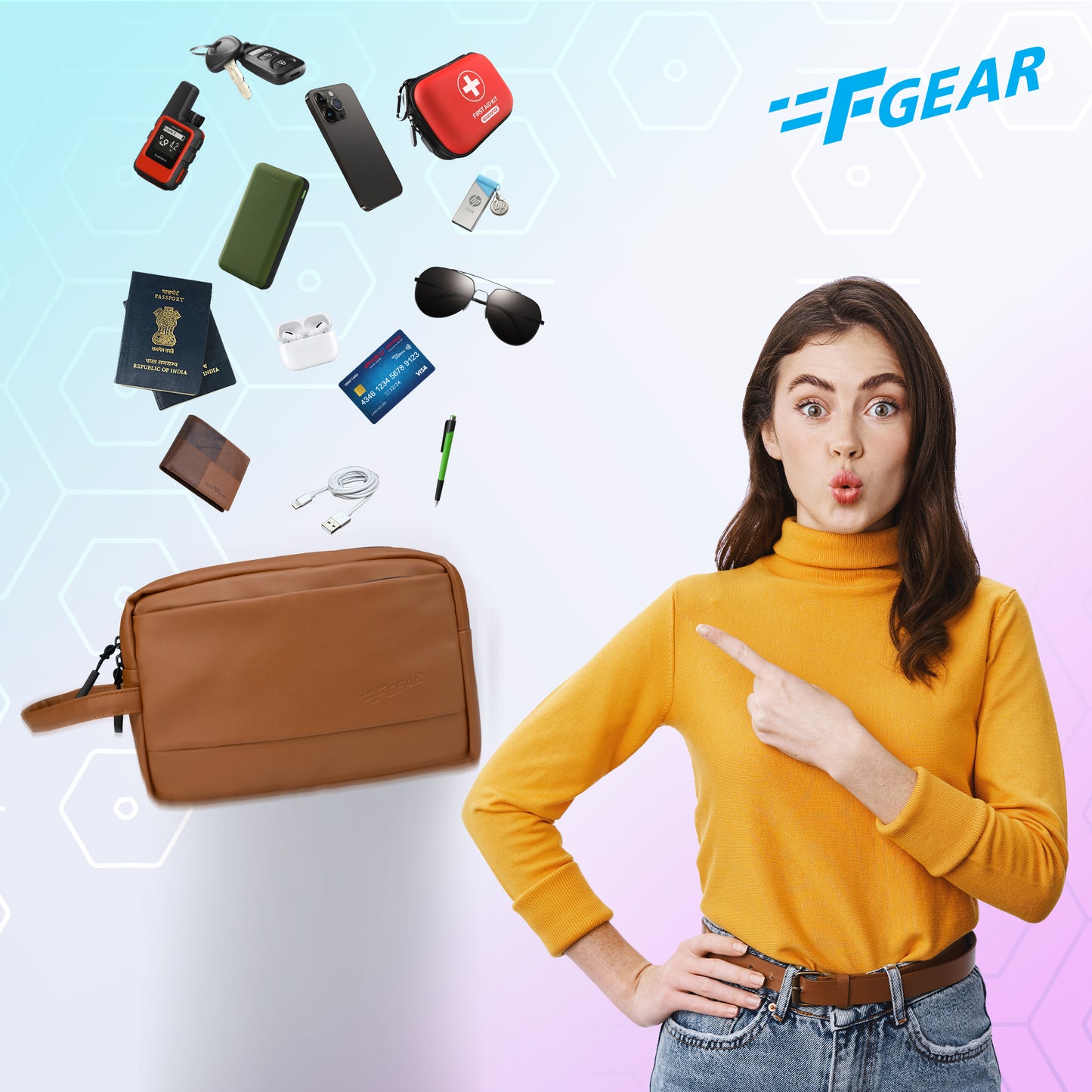 Elon Chestnut Travel Kit Pouch