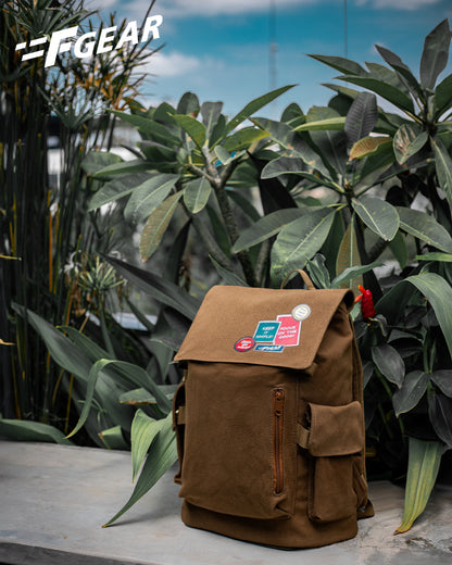 Milestone 20L Olive Canvas Laptop Backpack