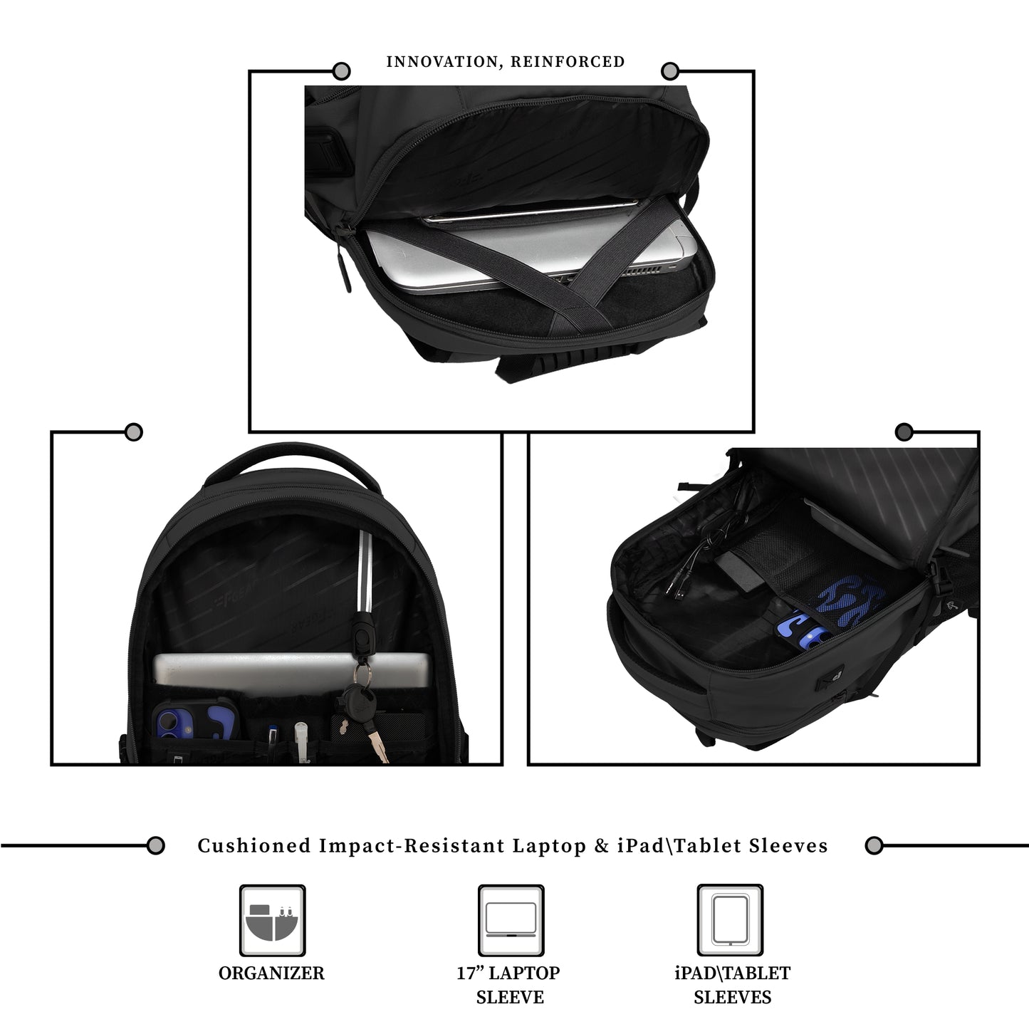 Amalfi 30L Black Laptop Backpack
