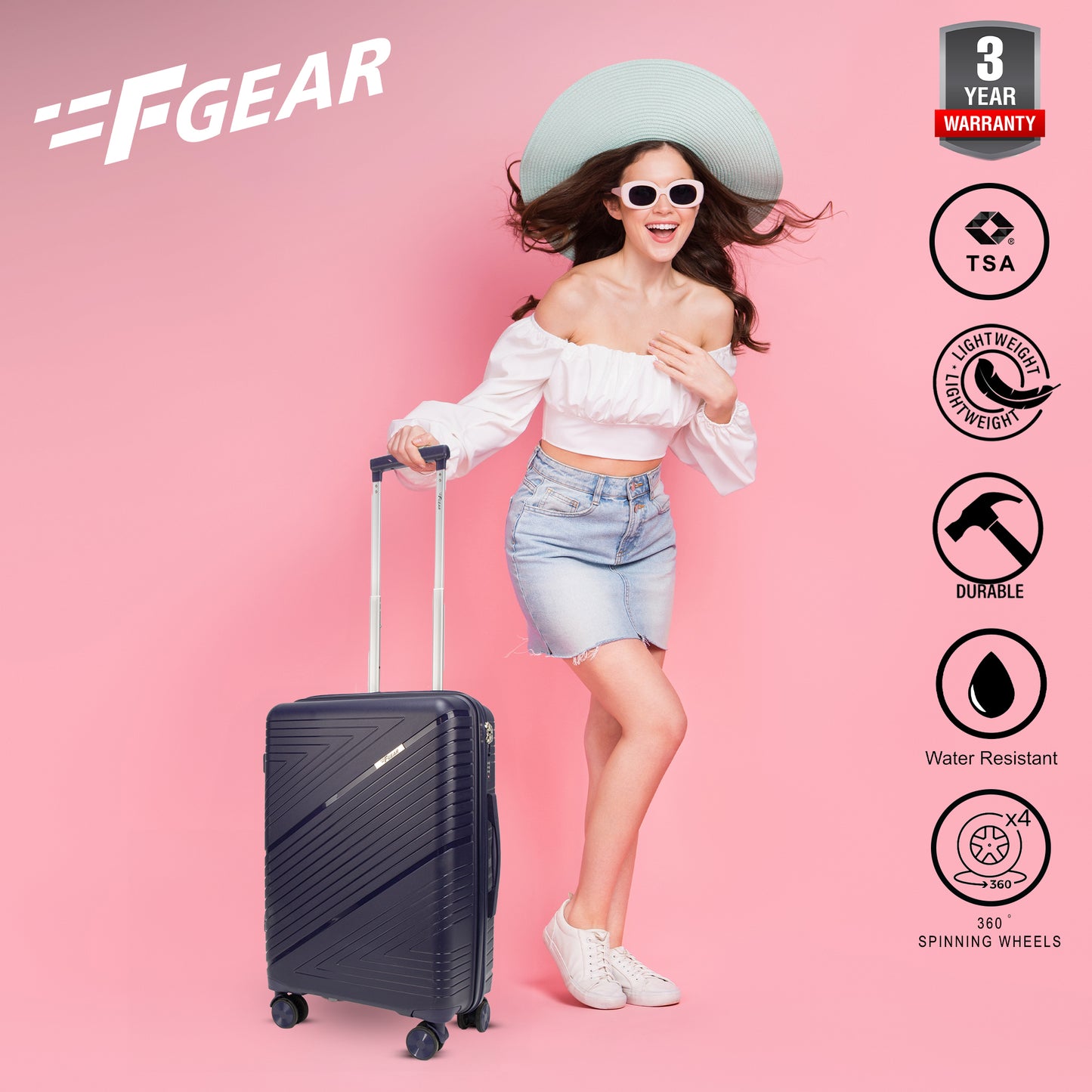Aegis 22" Navy Blue Cabin Small Suitcase