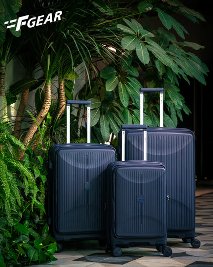 F Gear Myton Medium Front Opening Navy Check-in Strolley