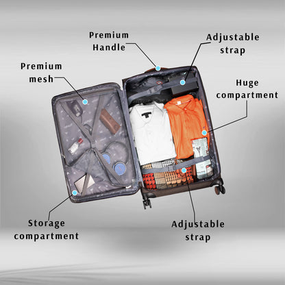 SoftAir Medium Grey Check-in Suitcase